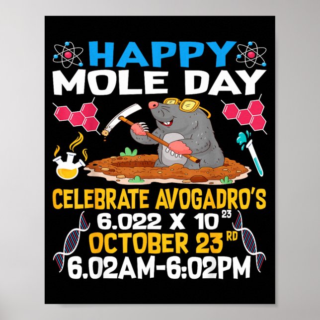 Poster Feliz Dia da Mole em 23 de Outubro Mulher Amante d (Frente)