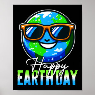 Poster Feliz Dia da Terra Crianças Meninos Mulheres Legal
