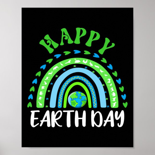 Poster Feliz Dia da Terra Gira, Grito, Arco-Íris Terra Fi (Frente)