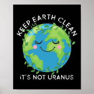 Poster Feliz Dia da Terra Mantenha a Terra Limpa, Engraça