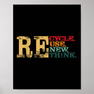 Poster Feliz Dia da Terra Reciclar Reutilizar Renovar Rep