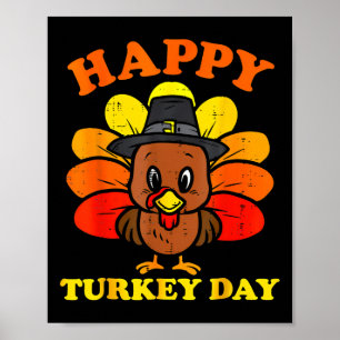 Poster Feliz Dia da Turquia Camisa Bonita Pequena Peregri