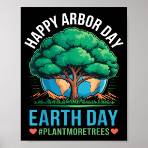 Poster Feliz Dia das Árvores Dia da Terra Plante Mais Árv