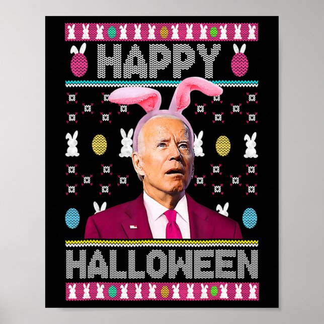 Poster Feliz Dia das Bruxas, Bunny Joe Biden Confusa Sabo (Frente)
