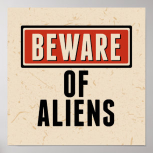 Poster Feliz Dia das Bruxas Cuidado com os Aliens