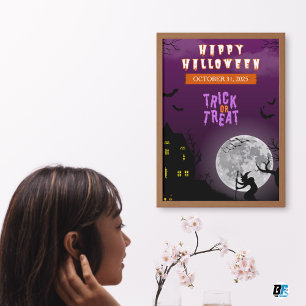 Poster Feliz Dia das Bruxas - Truque ou Tratar Noite Escu