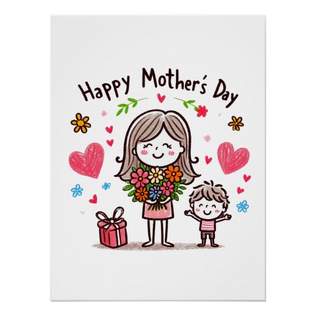 Póster Feliz Dia das Mães (Frente)