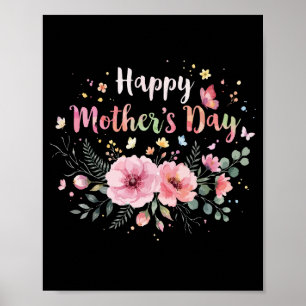 Poster Feliz Dia das Mães 2026 Floral Fofo para Mulheres