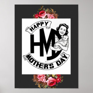 Poster Feliz Dia das Mães Cartaz Floral