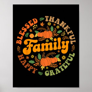 Poster Feliz Dia de Ação de Graças da Família Feliz, Aben