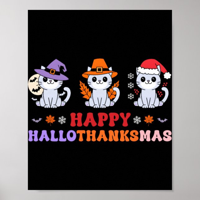 Poster Feliz Dia de Ação de Graças de Halloween (Frente)