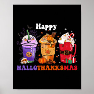 Poster Feliz Dia de Ação de Graças do Café de Hallothanks