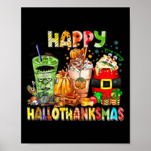 Poster Feliz Dia de Ação de Graças do Café de Hallothanks