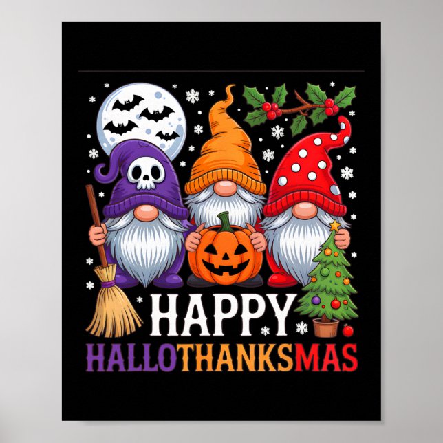Poster Feliz Dia de Ação de Graças dos Gnomos de Hallotha (Frente)