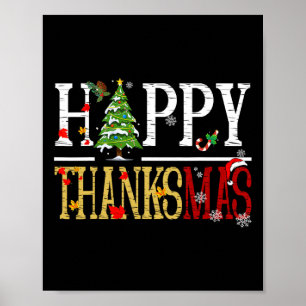 Poster Feliz Dia de Ação de Graças Natal Feliz Thanksmas 