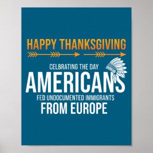 Poster Feliz Dia de Ação de Graças, Verdade Nativo Americ