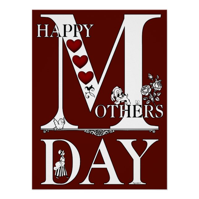 Póster Feliz dia de as mães perfeito para Poster (Frente)