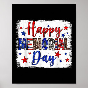 Poster Feliz Dia de Memória Bandeira Americana Patriótica