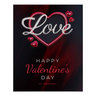 Póster Feliz dia de os namorados 3d Efeito Texto-23120