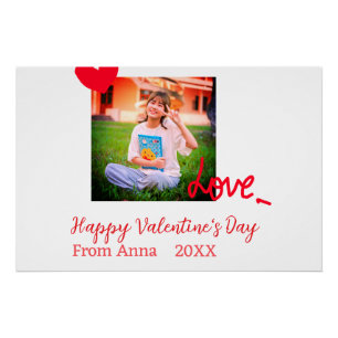 Póster Feliz dia de os namorados de amor de coração verme