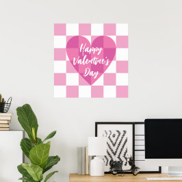 Poster Feliz dia de os namorados de Verificação de Coraçã