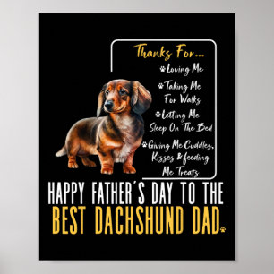 Poster Feliz Dia de os pais Para O Melhor Pai Dachshund -