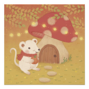 Póster Feliz Dia de outono com Rato