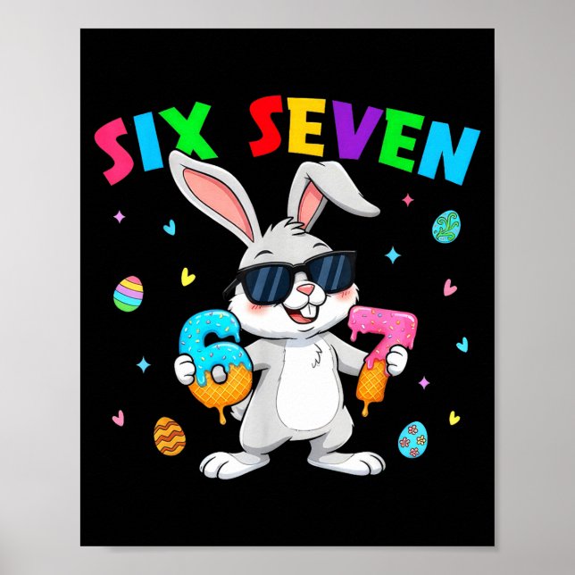 Poster Feliz dia de Páscoa 67 coelho seis sete engraçado  (Frente)
