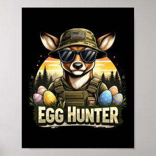 Poster Feliz Dia de Páscoa Camo Engraçado Caça Meninos Ho