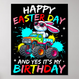 Poster Feliz Dia de Páscoa E Sim É Meu Caminhão de Aniver