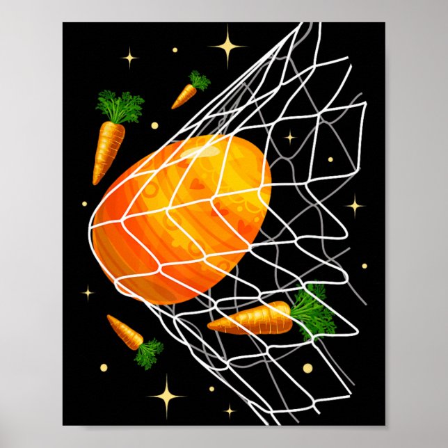 Poster Feliz Dia de Páscoa Futebol Ovos de Páscoa na Rede (Frente)