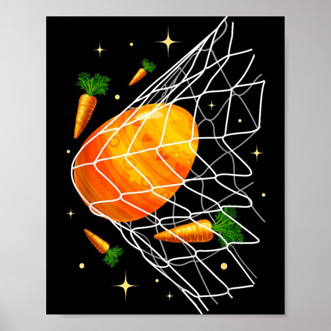 Poster Feliz Dia de Páscoa Futebol Ovos de Páscoa na Rede (Frente)