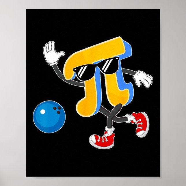 Poster Feliz Dia de Pi Boliches Abre Símbolo Pi Professor (Frente)