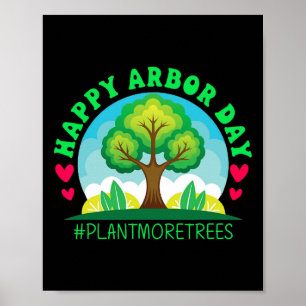 Poster Feliz Dia de Porto Árvore de Camisa Plantando Teer