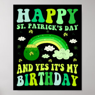 Poster Feliz Dia de São Patrício de aniversário Santo Pad