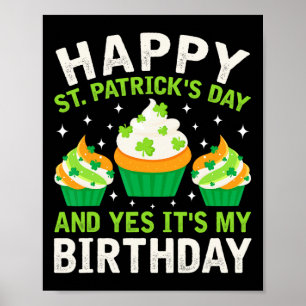 Poster Feliz Dia de São Patrício de aniversário Santo Pad
