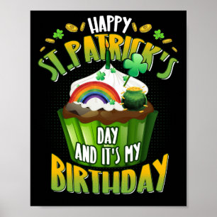 Poster Feliz Dia de São Patrício e sim é meu aniversário