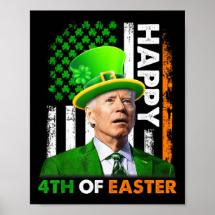 Poster Feliz Dia de São Patrício Joe Biden 4 De Julho