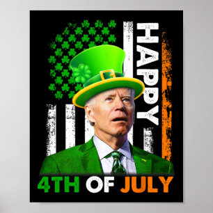 Poster Feliz Dia de São Patrício Joe Biden 4 De Julho