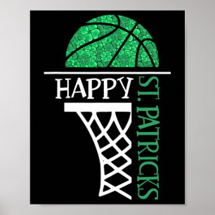 Poster Feliz Dia de São Patrício Shamrock jogador de basq