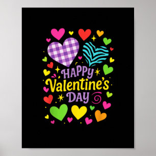 Poster Feliz Dia de São Valentim - Corações Amor