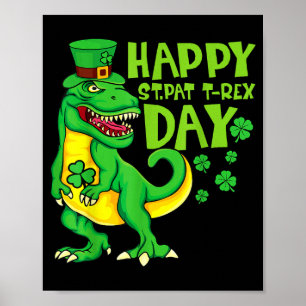 Poster Feliz dia de st pat t rex dia de são patrício dino