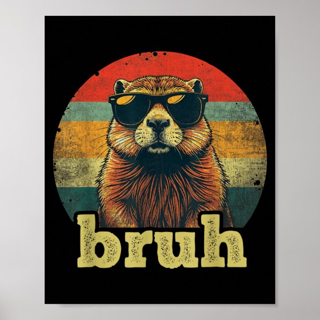 Poster Feliz Dia do Groundhog Bruh Meme Groundhog Adolesc (Frente)