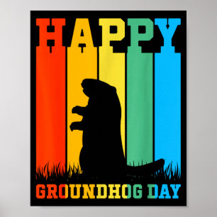 Poster Feliz Dia do Groundhog Day Ground Hog Amante de An