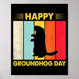 Poster Feliz Dia do Groundhog Funny Ground Hog Roedor Ama