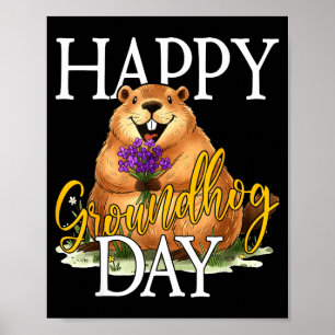 Poster Feliz Dia do Groundhog, Piada do Groundhog Meme Am