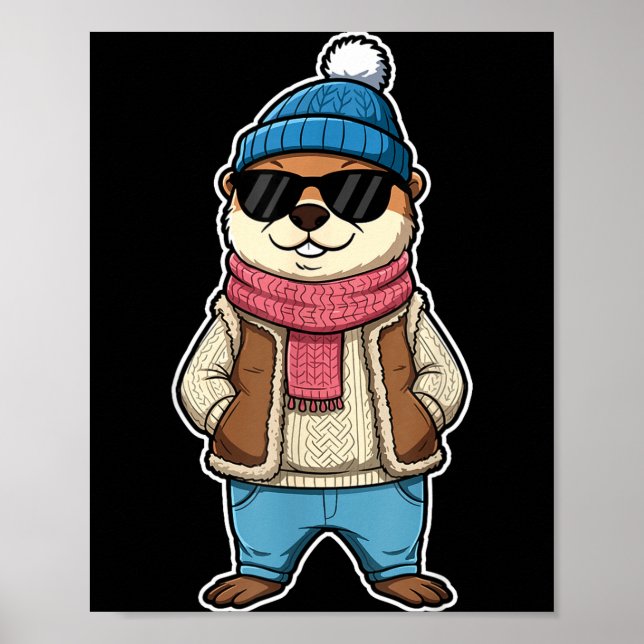 Poster Feliz Dia do Groundhog Sombra Lindos Groundhog Eng (Frente)