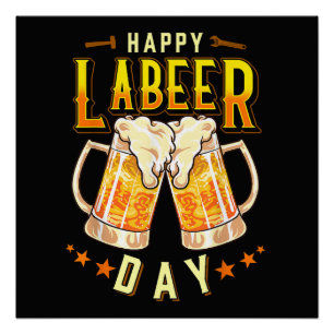 Póster Feliz Dia do Labeer Funny Dia do Trabalho