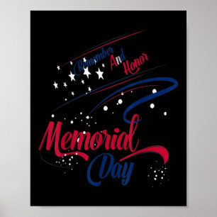 Poster Feliz Dia do Memorial Lembre-Se E Honre Soldados