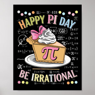 Poster Feliz Dia do Pi Matemática Divertida Treinador de